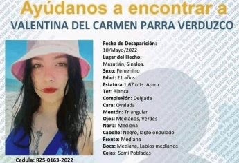 Otra joven desaparece en Mazatlán; familiares buscan a Valentina Parra