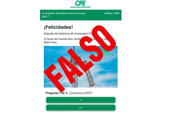Advierte CFE por fraude y robo de datos en supuesto «subsidio»