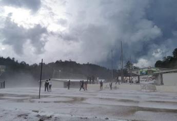 Granizo «pinta de blanco» a Santa Gertrudis, Badiraguato