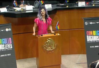 La sinaloense Amanda es la primer Drag Queen en tomar la tribuna del Senado de la República