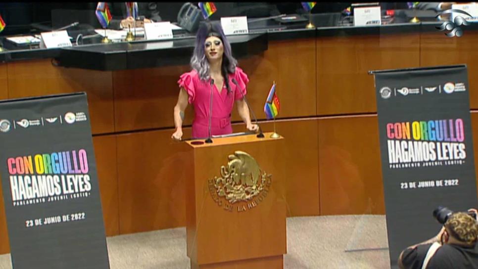 La sinaloense Amanda es la primer Drag Queen en tomar la tribuna del Senado de la República