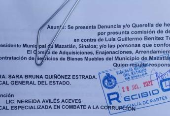 Regidores de Mazatlán denunciaron al «Químico» Benítez y a otros funcionarios del municipio