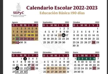 ¡Atención! Conoce el Calendario Escolar 2022-2023
