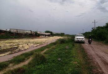 Se descarrila el tren carguero en Tierritas Blancas, Mocorito