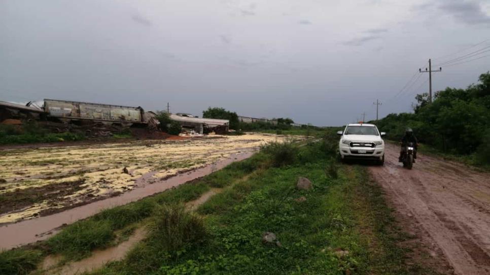 Se descarrila el tren carguero en Tierritas Blancas, Mocorito