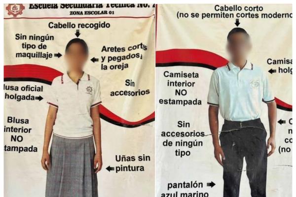 ETI #2 cuelga pendón para imponer vestimenta de alumnos; CEDH, en contra