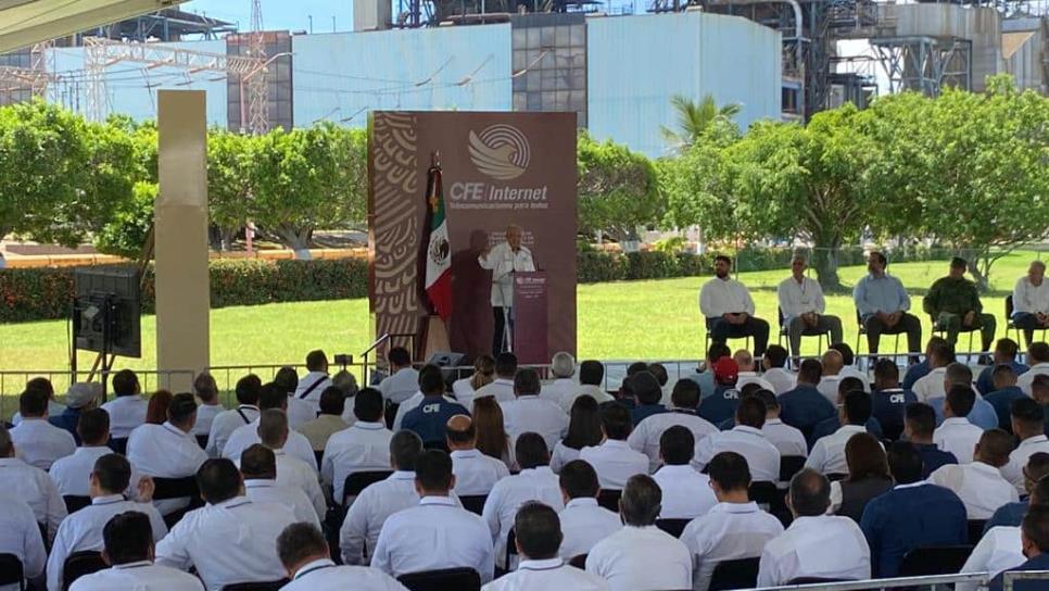 Acude AMLO a termoeléctrica en Mazatlán; presenta el proyecto «Internet Para Todos»