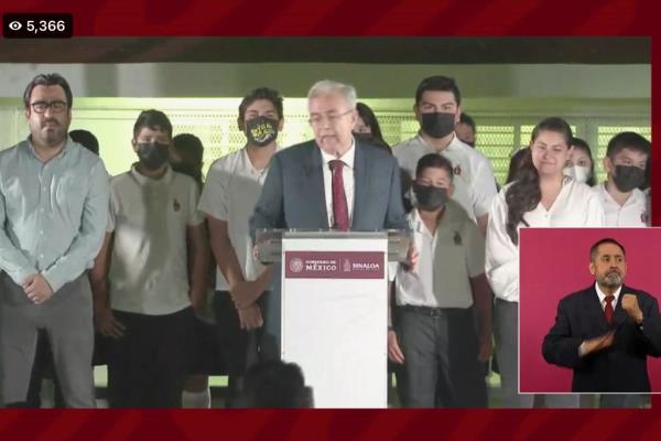 Rocha Moya inicia el nuevo ciclo escolar en «La Mañanera» de AMLO