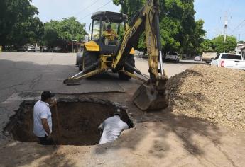 Hoy jueves a las 13:00 horas quedará reparado socavón de Las Quintas