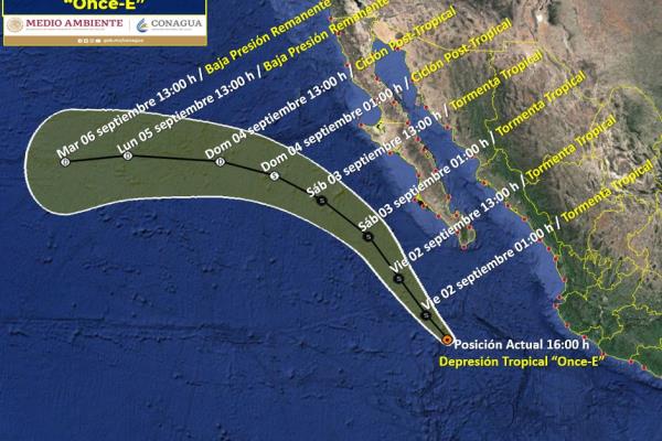Se forma Depresión Tropical «Once-E» en el Pacífico