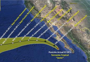 «Javier» se desplaza mar adentro; dejará lluvias en Sinaloa