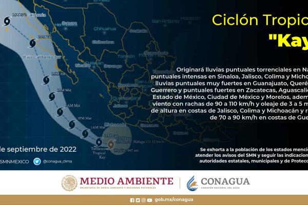 «Kay» evolucionará a huracán categoría 1 en madrugada del martes