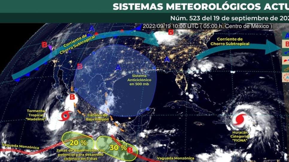 Tormenta Tropical «Madeline» traerá lluvias intensas a Sinaloa