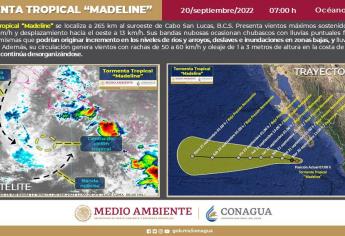 La tormenta tropical «Madeline» se debilita