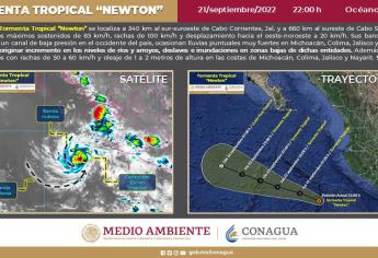 En el Pacífico Mexicano se forma la Tormenta Tropical Newton
