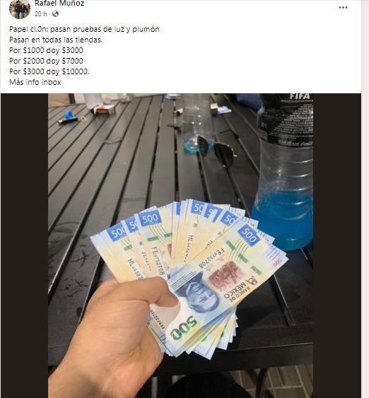 Billetes falsos, así te los venden en Facebook ¿Cómo se castiga