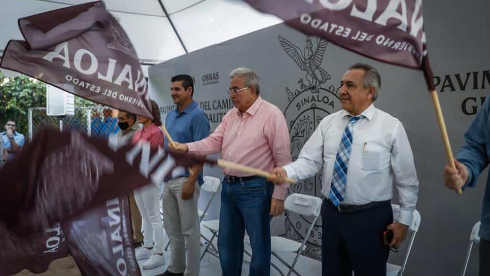 Gobernador Rocha Moya inicia construcción de la carretera a El Salitre