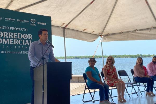Invertirán 830 mil pesos en el corredor comercial de Teacapán