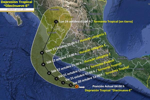 «Roslyn» llegará a ser huracán categoría 2; afectará sur de Sinaloa