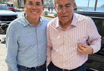 «De pasadita», Édgar González se reúne con Rubén Rocha en Mazatlán