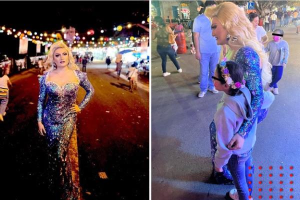 No era Elsa de «Frozen», era Drag Queen tomándose fotos