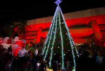 Se ilumina el Palacio de Gobierno con el encendido de luces del Pino de Navidad