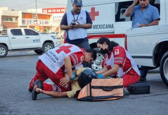 Motociclista de Didi resulta con fractura grave tras ser arrollado por una camioneta, en Culiacán
