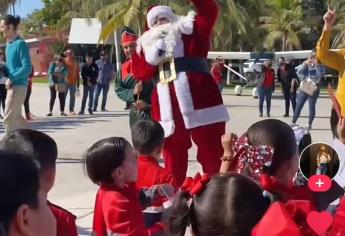 En avioneta llega «Santa Claus» a Culiacán  y recoge las cartitas de los niños