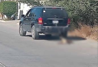 Captan a sujeto arrastrando a un perro con su camioneta en Los Mochis | VIDEO