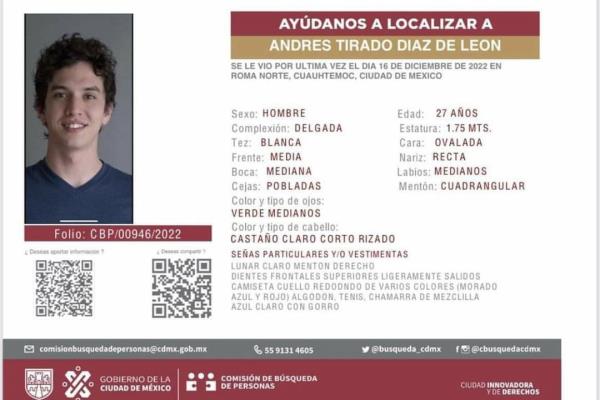 Localizan sin vida al actor Andrés Tirado, su hermano y dos personas más
