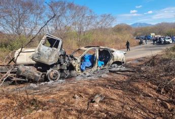 Fueron cinco los muertos tras choque de pipa y BMW en la carretera Sanalona-Tamazula