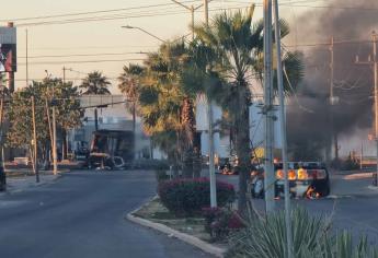 Con vehículos incendiados y humaredas, así amanece Culiacán