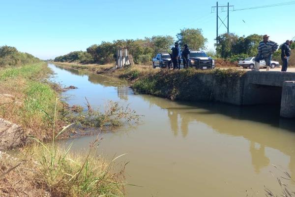 Encuentran cadáver flotando en canal de riego de San Pedro, Navolato