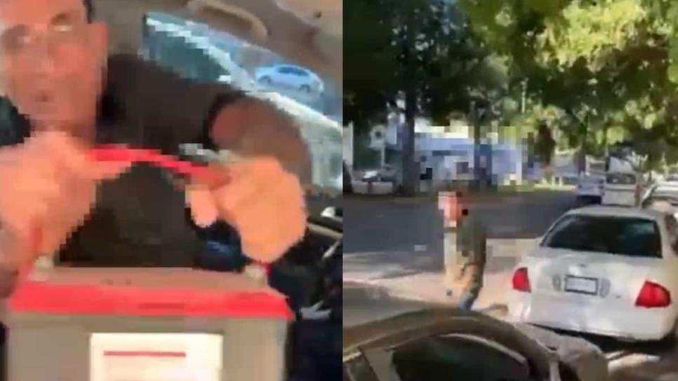 Captan a hombre al robar pila de auto en Culiacán; lo denuncian en redes sociales