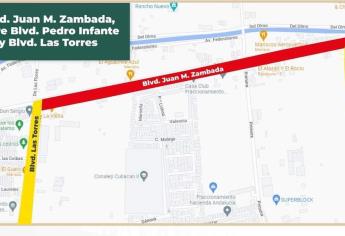 Cierran el bulevar Juan M. Zambada en Culiacán por trabajos de reencarpetado