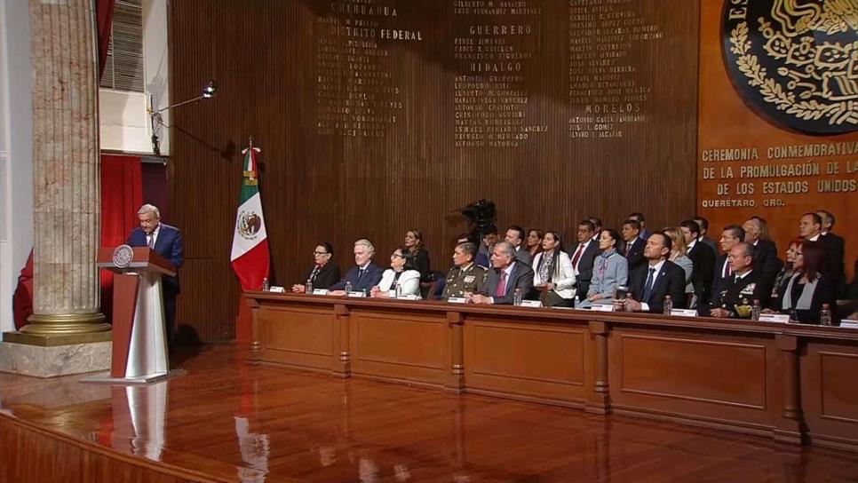 Rocha Moya acude a la Ceremonia Conmemorativa por el 106 aniversario de la Constitución Política Mexicana