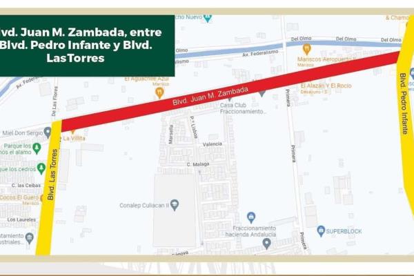 Permanecerá cerrado el bulevar Juan M. Zumbada en Culiacán