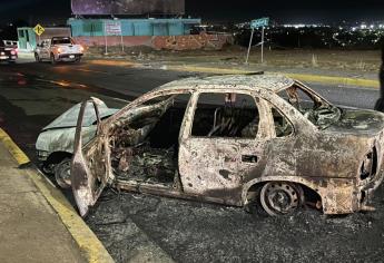 Queman y abandonan automóvil en el sector sur de Culiacán