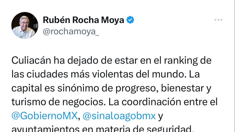 Culiacán desaparece del ranking de las ciudades más violentas del mundo