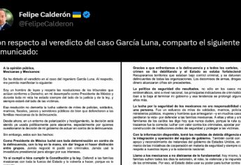 Felipe Calderón emite comunicado tras el veredicto de García Luna