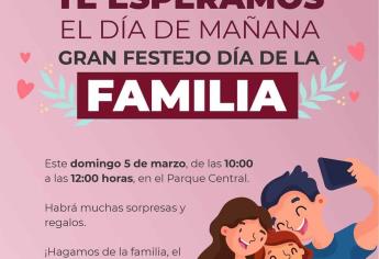 Invitan a celebrar el Día de la Familia en Parque Central Mazatlán; habrá sorpresas y regalos