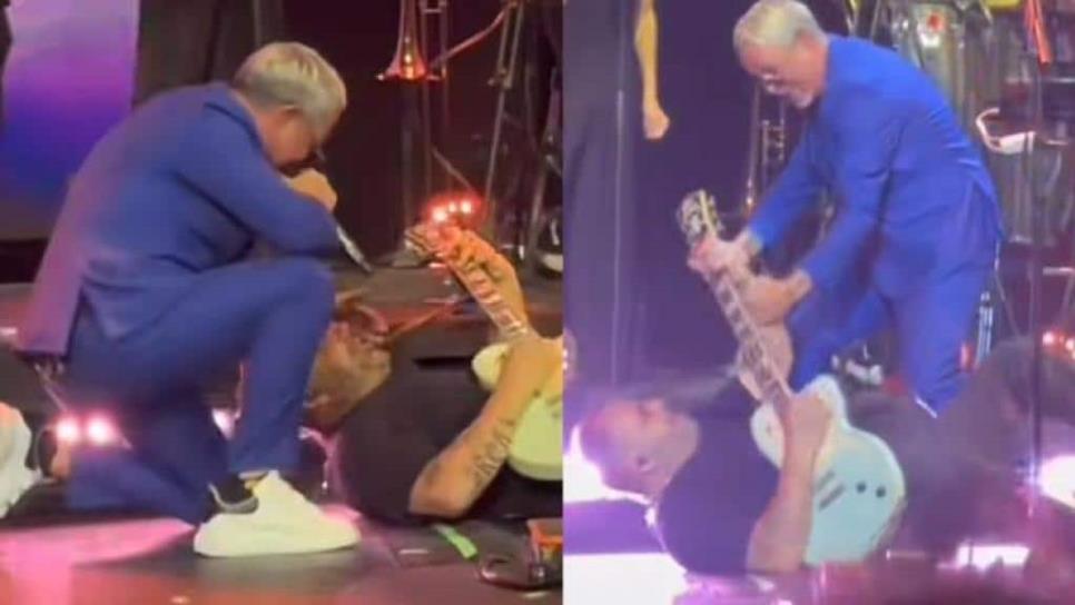 Alejandro Sanz tiró a su guitarrista en pleno concierto | VIDEO