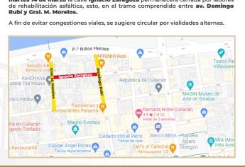 Esta calle del centro de Culiacán estará cerrada: ¡toma tus precauciones!