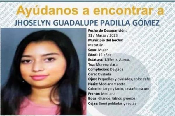 Desaparece otra jovencita en Mazatlán; ahora es una de 15 años