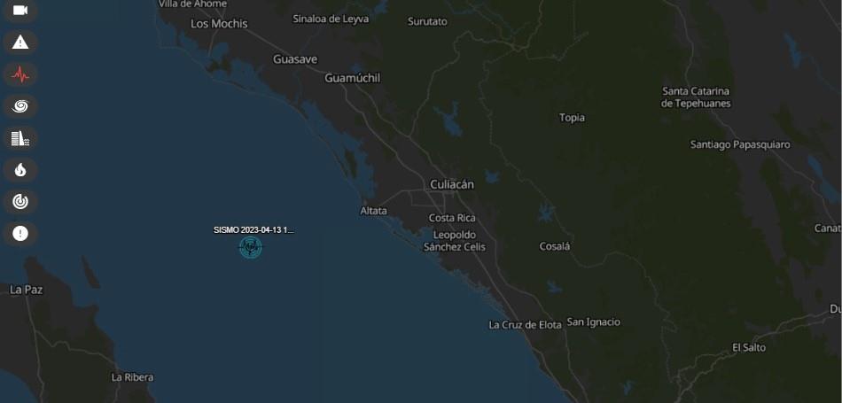 Sismo de M4.8 sacude al centro de Sinaloa