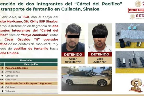 Eran gente de «El Mayo» Zambada, los detenidos en Culiacán; uno era líder de narcolaboratorios de fentanilo
