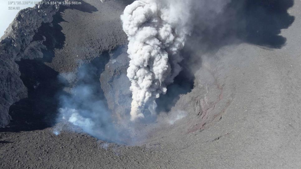 Así luce el cráter del Popocatépetl en nivel Amarillo Fase 3