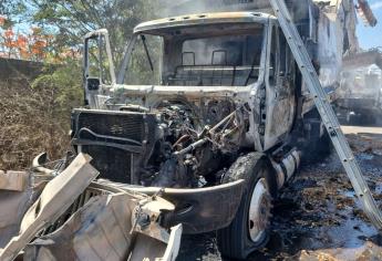 Se incendia camión de la basura en Culiacán