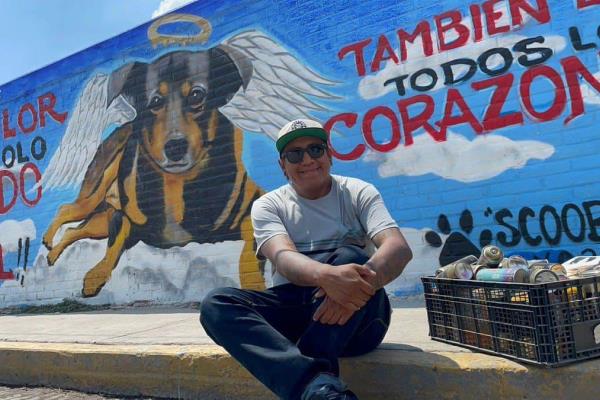 Pintan mural en honor a Scooby, perrito asesinado en aceite hirviendo en EDOMEX