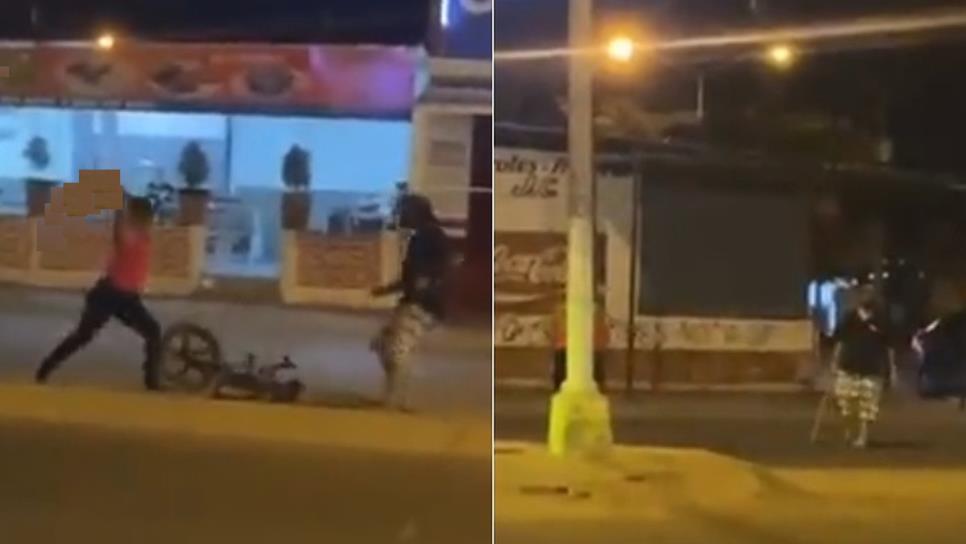 Pareja se agarra a machetazos en Mazatlán tras terminar su relación | VIDEO